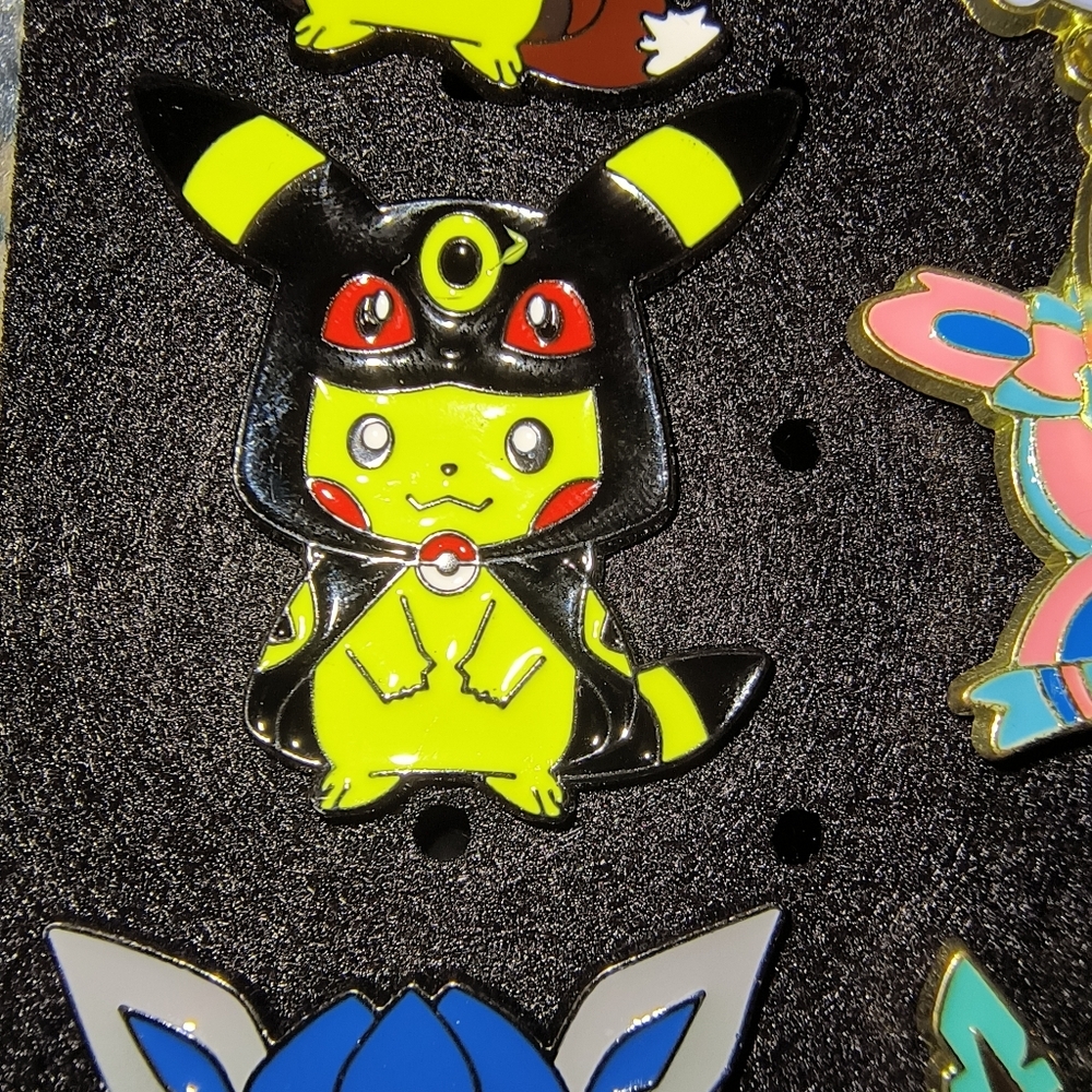 Pokemon Neon Yellow & Black Pikachu Pin Badge
